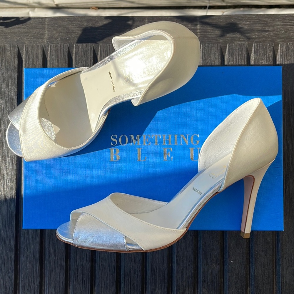 Something Bleu - Ivory Satin Wedding Shoes - Size 8